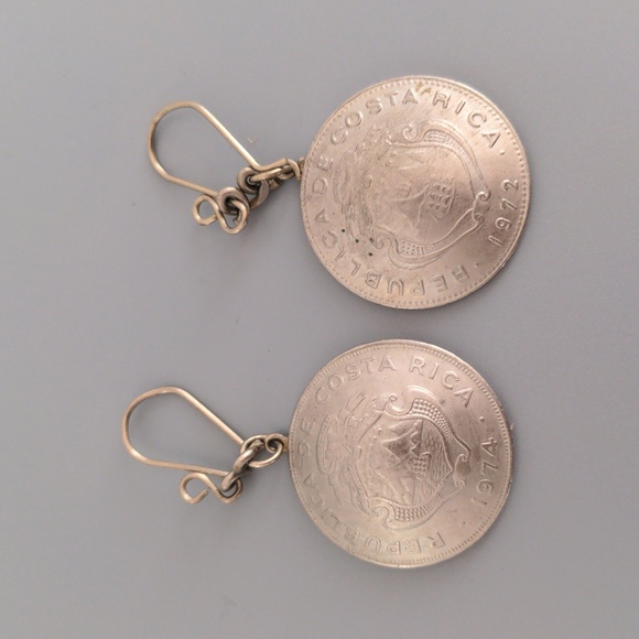 unbranded Jewelry - Vintage Costa Rica Coin Earrings 1974 25 Centimos History Culture Dangle